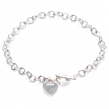Tiffany Sterling Silver Heart Tag Toggle Necklace 3 of 5