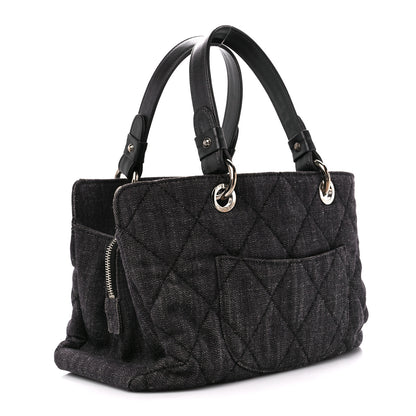 Chanel Denim Quilted Timeless Tote Black 3 of 10