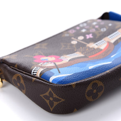Louis Vuitton Monogram 2019 Christmas Animation Mini Venice Pochette Accessories Blue 6 of 10