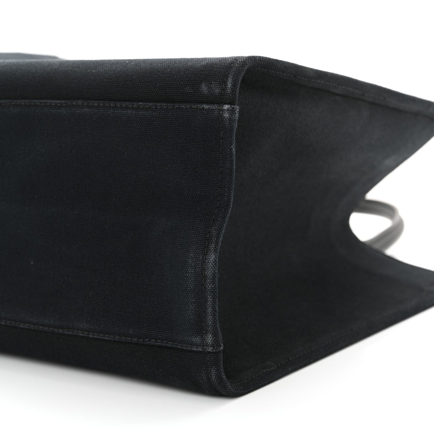 Canvas Suppler Calfskin Cabas GV Signature Tote Black