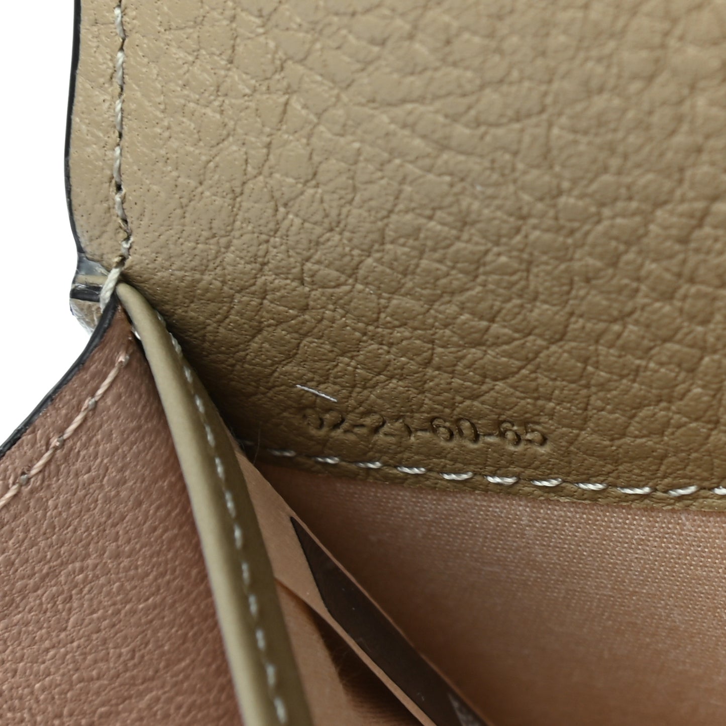 Calfskin Alphabet Long Wallet Sage