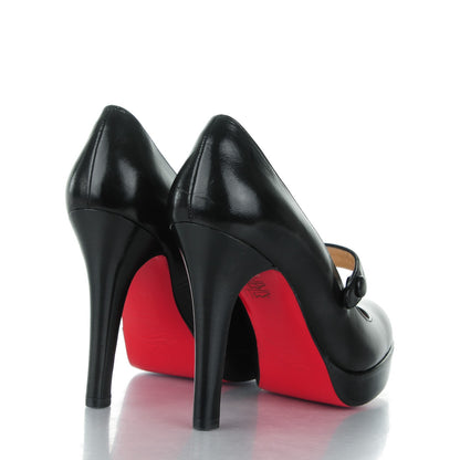 Christian Louboutin Kid Leather Wallis 110 Platform Mary Jane Pumps 36 Black 4 of 7
