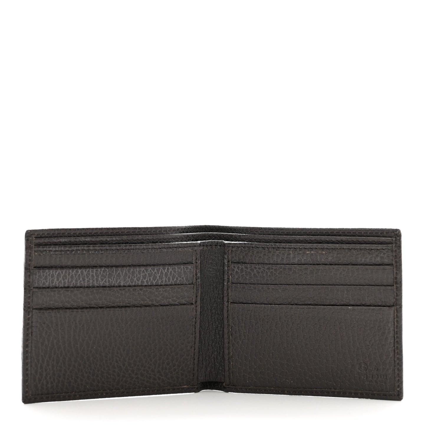 Calfskin Web Bi-Fold Wallet Brown White