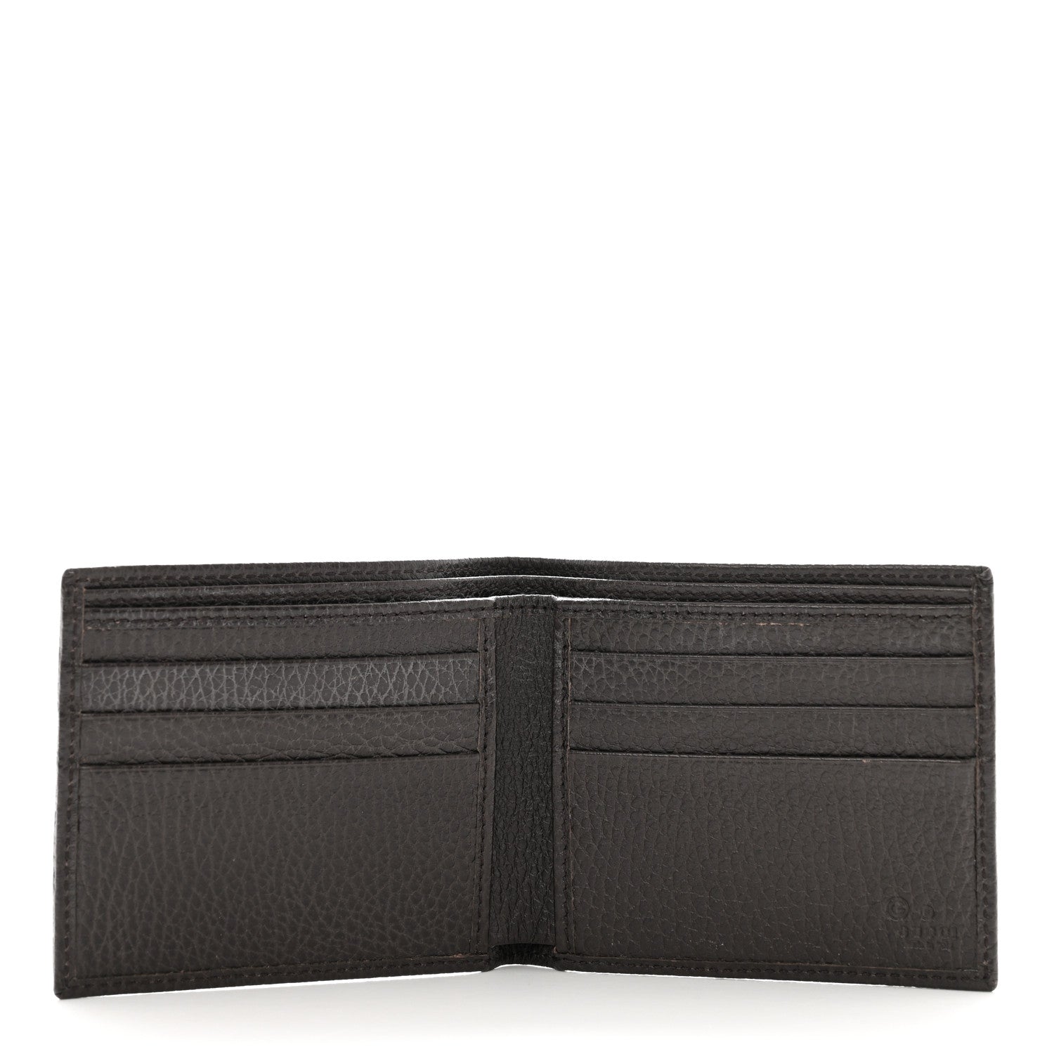 Gucci Calfskin Web Bi-Fold Wallet Brown White 5 of 8