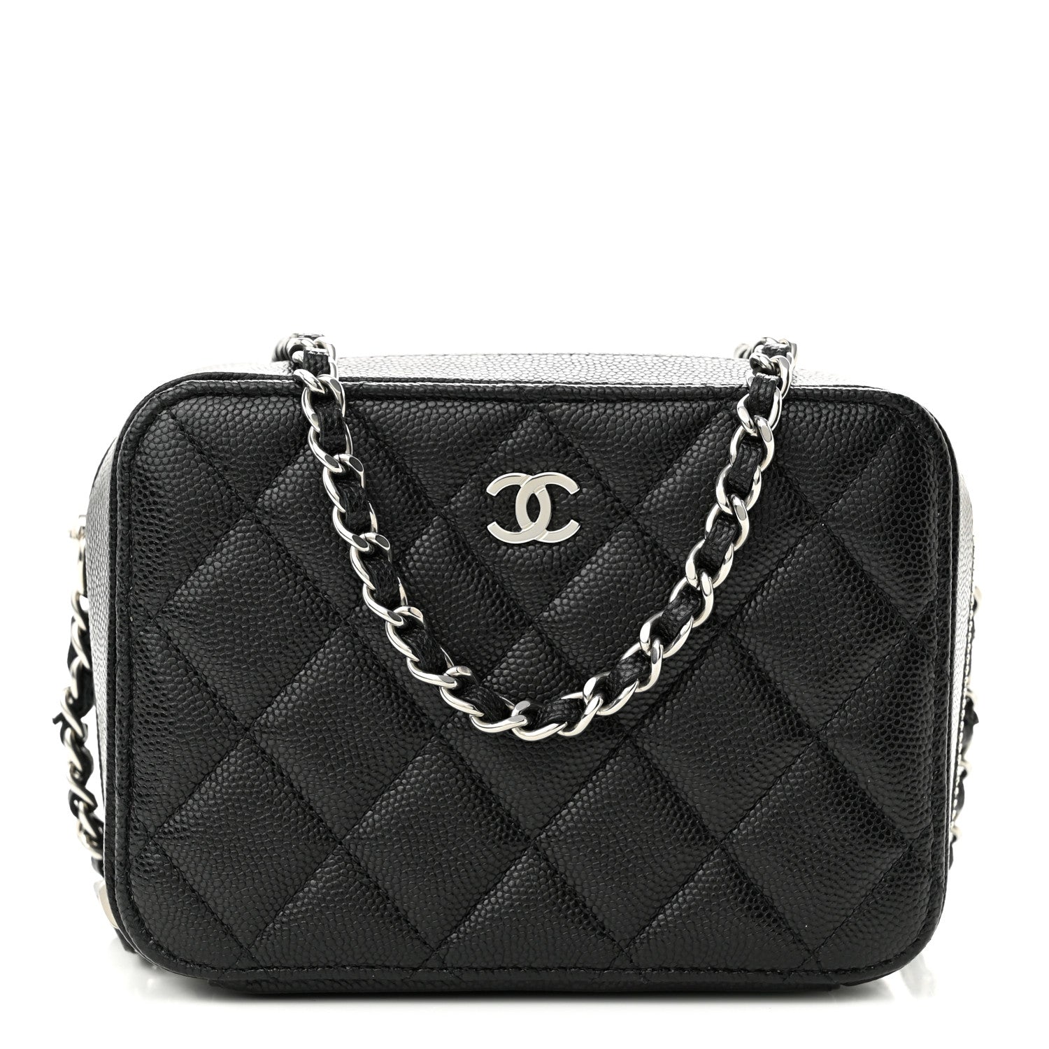 Chanel Caviar Quilted CC Vanity Case With Chain Black 1 of 10