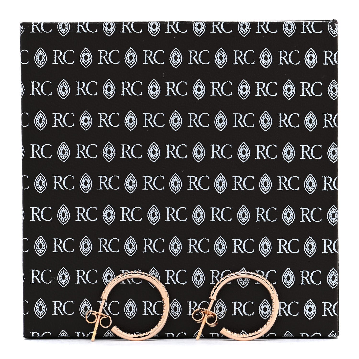 Roberto Coin 18K Rose Gold Diamond .37ctw Inside Out Open Hoop Earrings 6 of 6