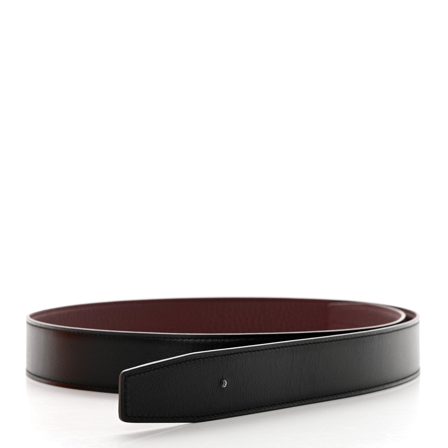 Hermes Box Togo 32mm Belt Strap 90 36 Black Bordeaux 6 of 7