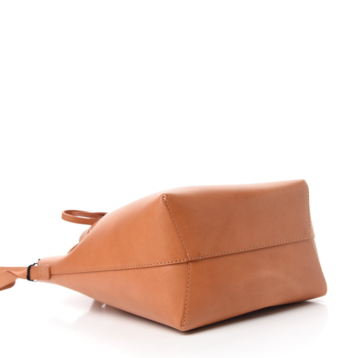 Vegetable Tanned Calfskin Mini Bucket Bag Camello Azzurro
