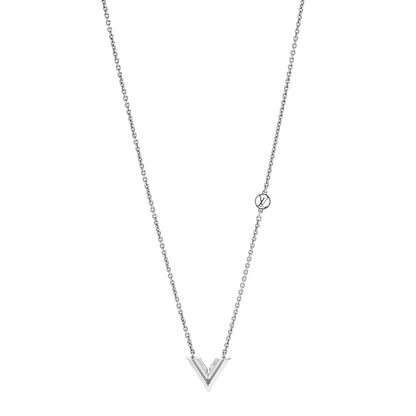 Louis Vuitton Metal Essential V Supple Necklace Silver 1 of 5