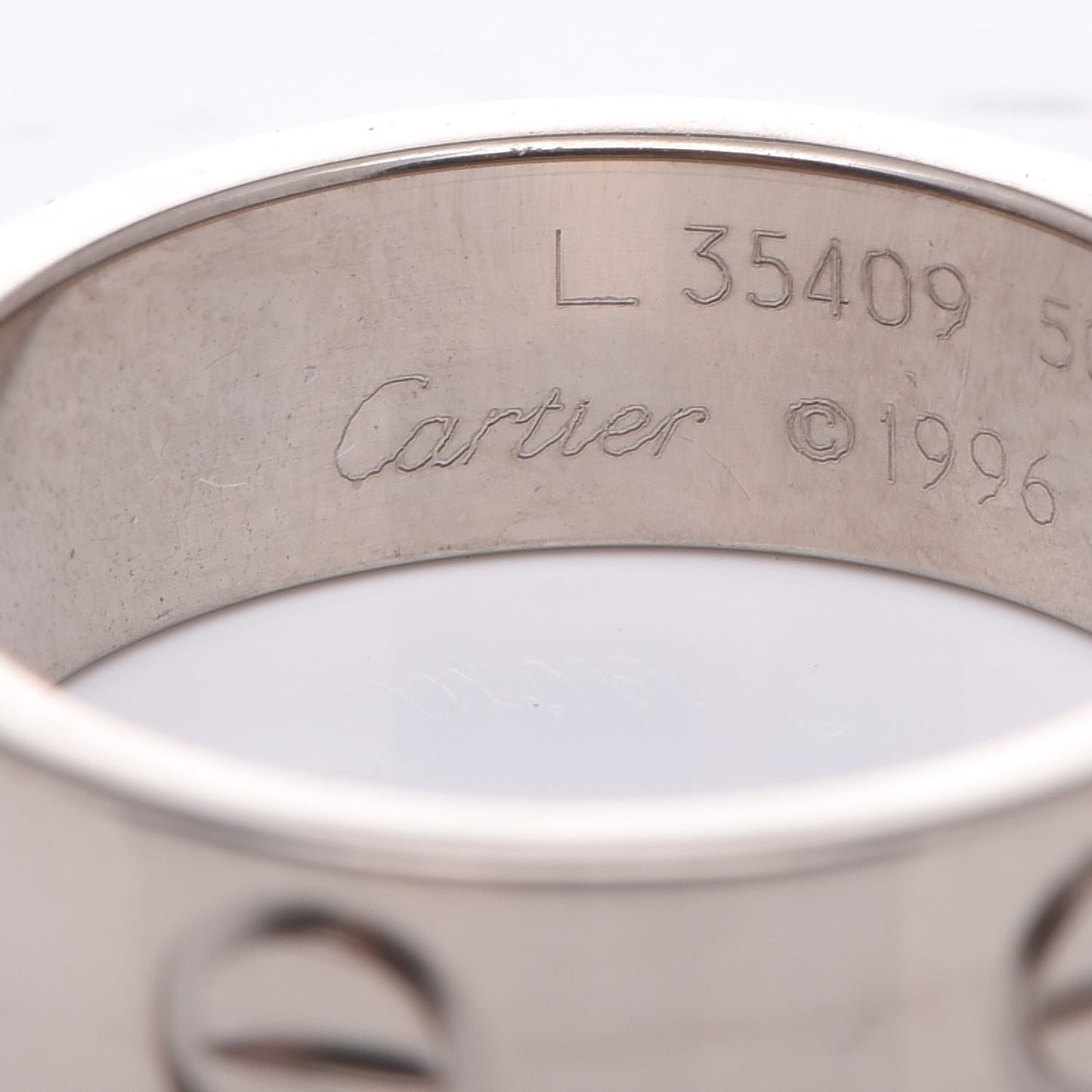 18K White Gold 5.5mm LOVE Ring 50 5.25
