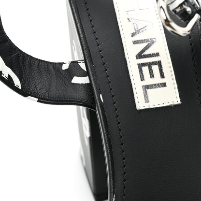 Chanel Printed Lambskin CC Platform Sandals 39.5 Black White 9 of 9