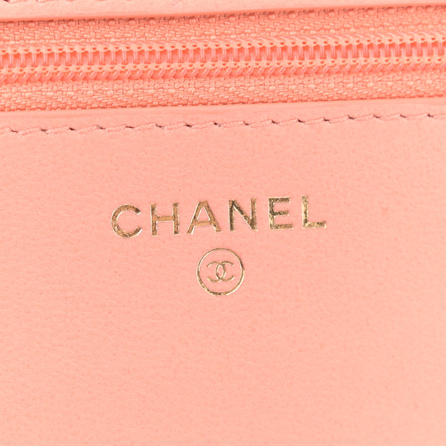 Chanel Lambskin Quilted Pearl Crush Wallet on Chain WOC Light Orange 7 of 11