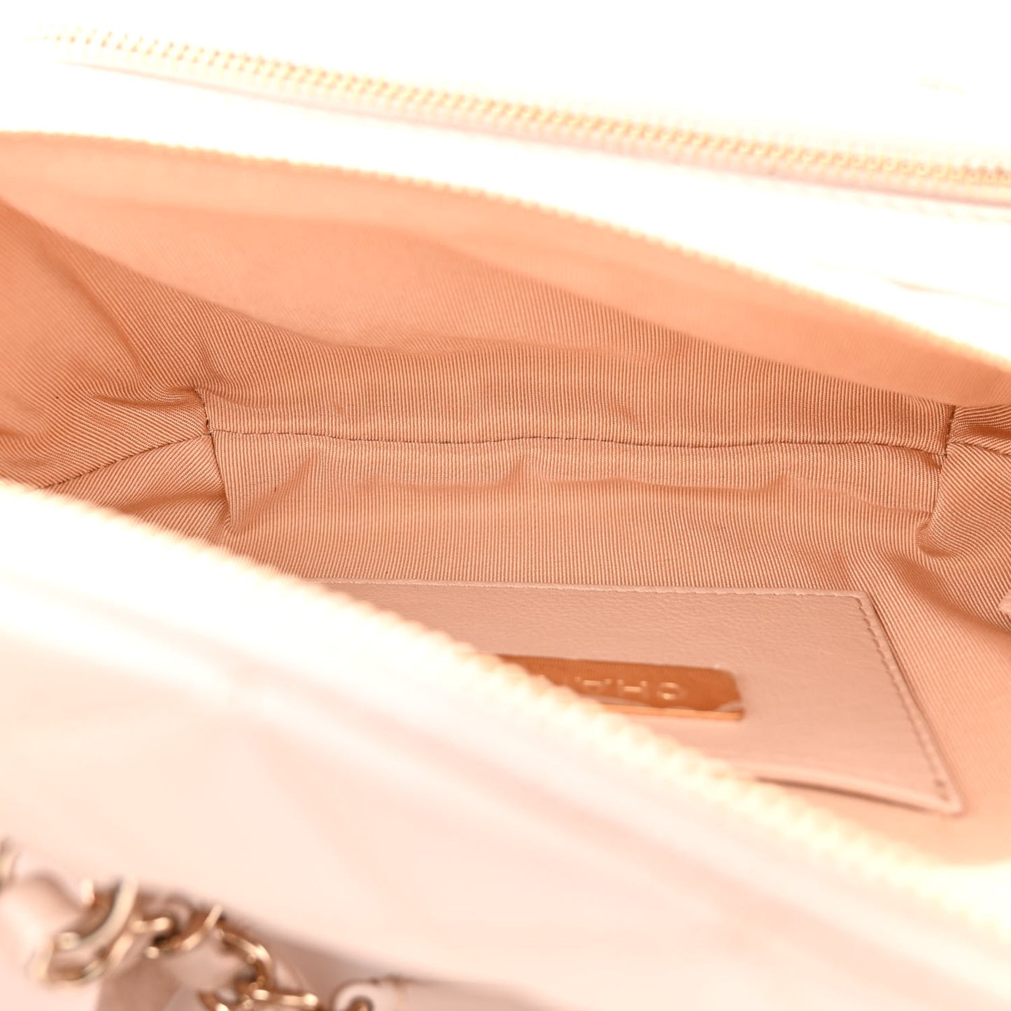 Iridescent Calfskin Quilted All About Waist Belt Bag Beige