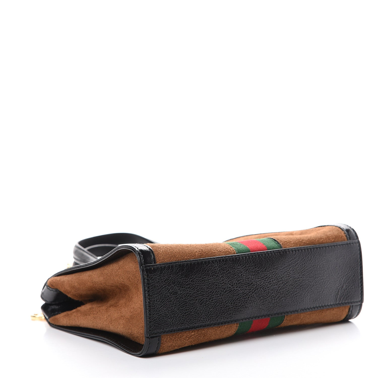 Gucci Suede Patent GG Web Small Ophidia Tote Bag Nocciola Black 3 of 11