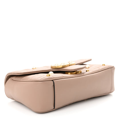 Gucci Calfskin Matelasse Studded Mini Pearly GG Marmont Shoulder Bag Porcelain Rose 4 of 10