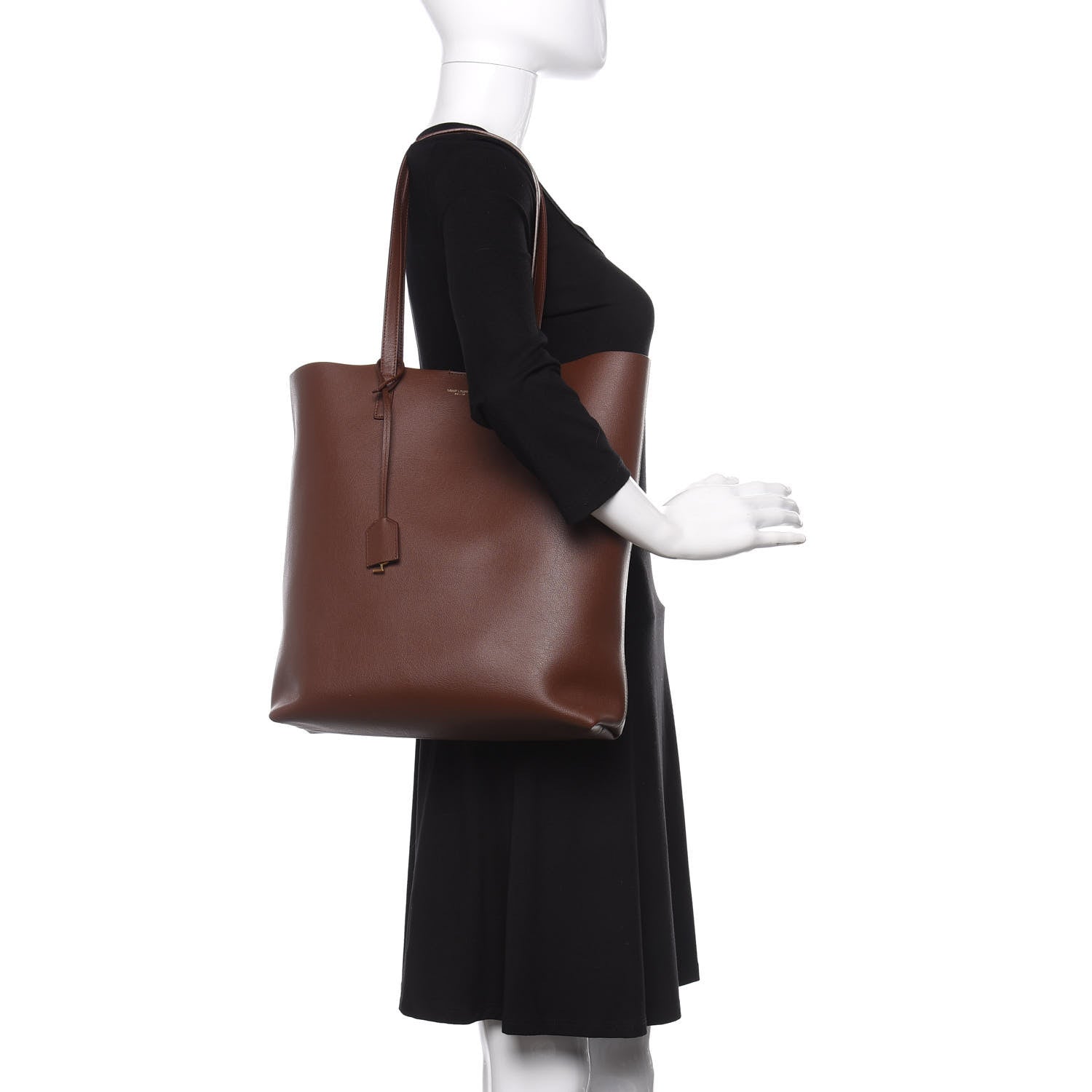 Saint Laurent Calfskin Medium Shopping Tote Old Brandy 2 of 11