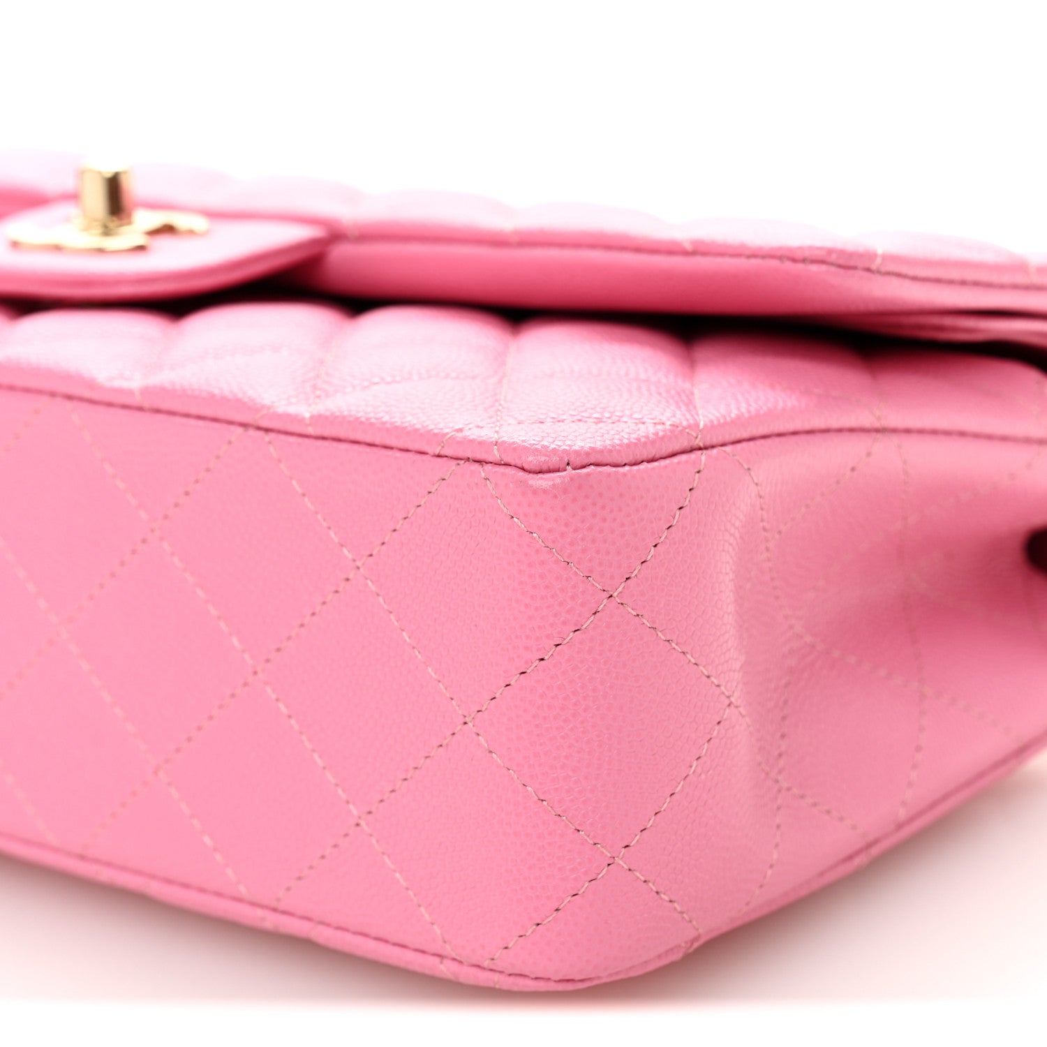 Chanel Caviar Quilted Medium Double Flap Pink 10 of 11