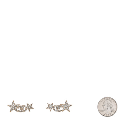 Chanel Crystal Star CC Earrings Gold 2 of 5