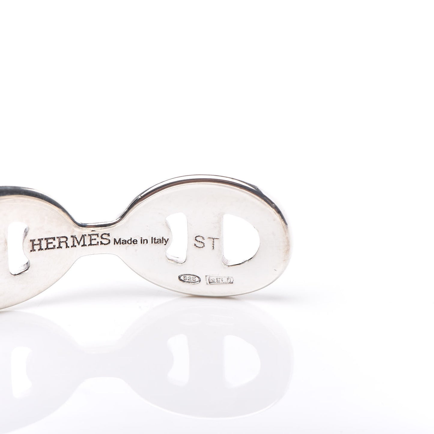 Sterling Silver MM Chaine d'Ancre Enchainee Cuff Bracelet ST