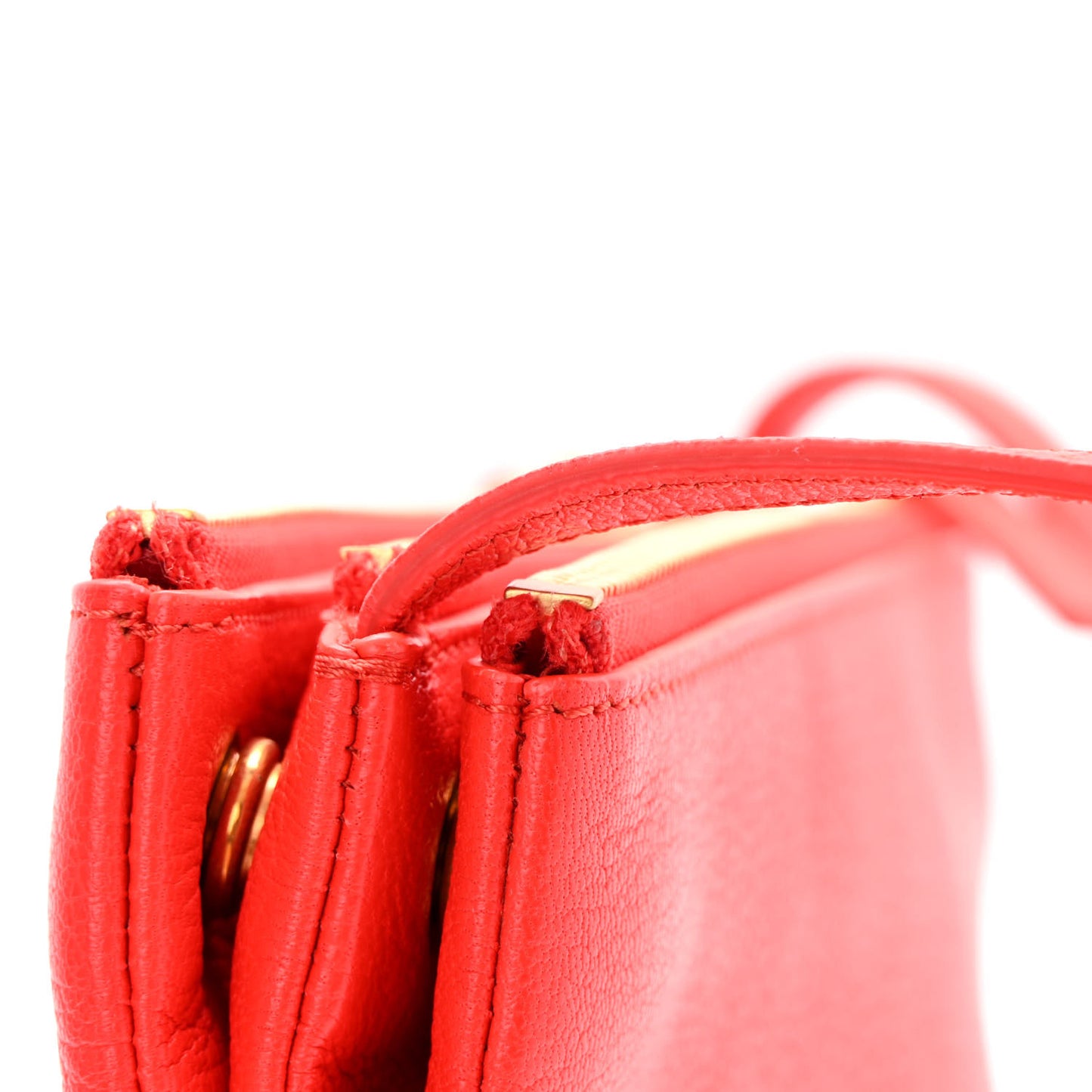 Goatskin Small Trio Crossbody Bag Alizarin