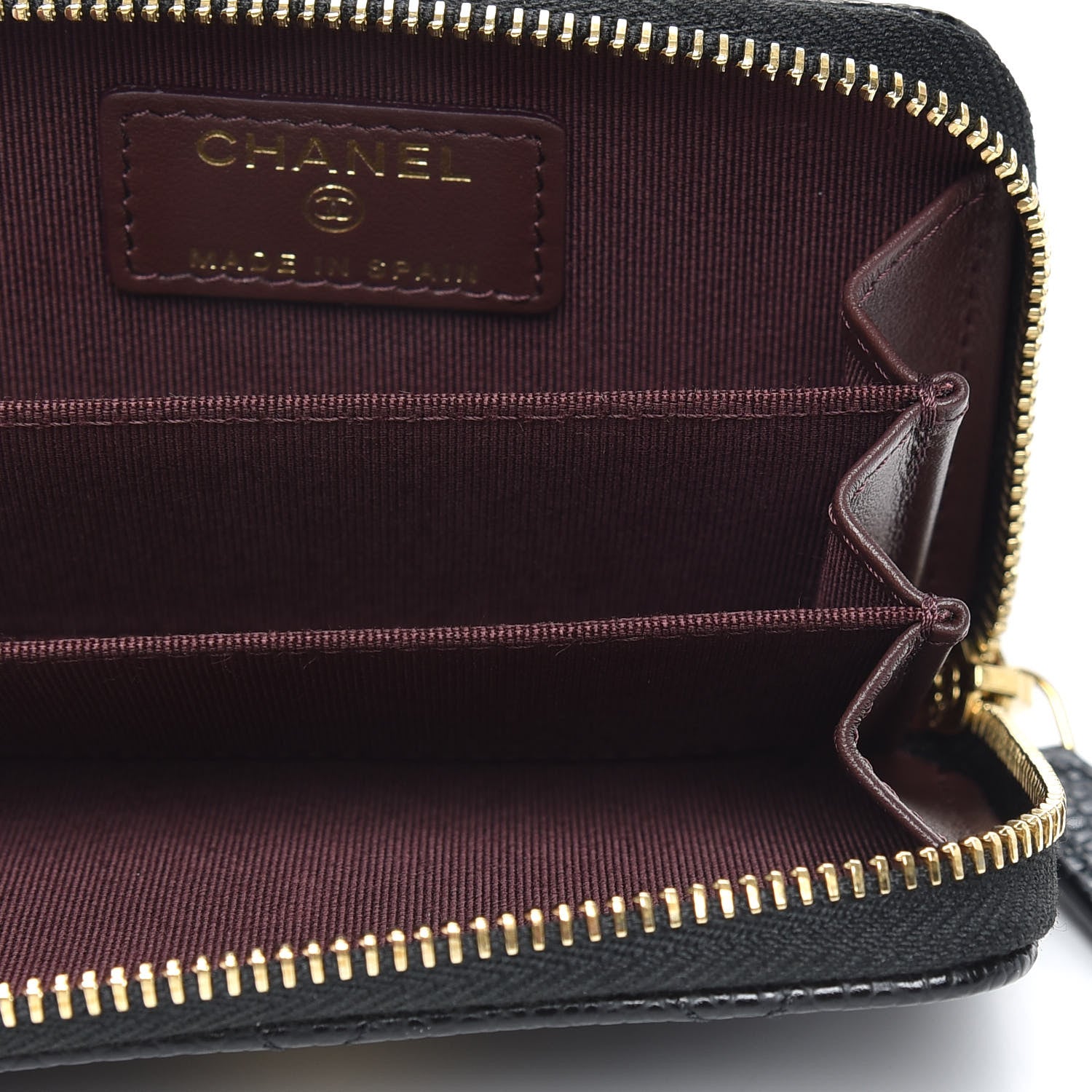 Chanel Caviar Quilted Zip Coin Purse Black 5 of 10