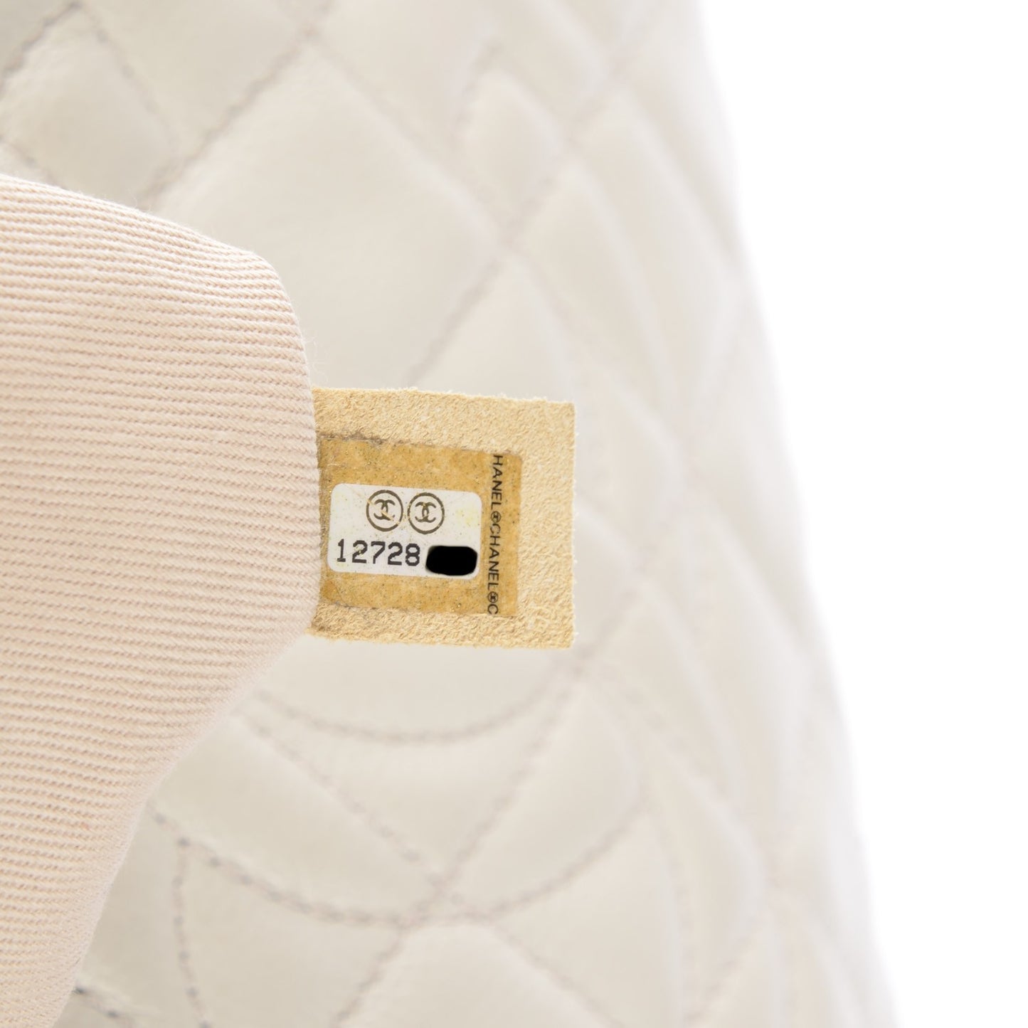Caviar Quilted Timeless Accordion Flap Dark White