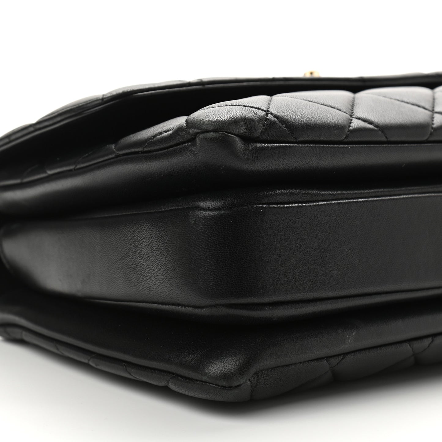 Lambskin Quilted Medium Trendy CC Flap Dual Handle Bag Black