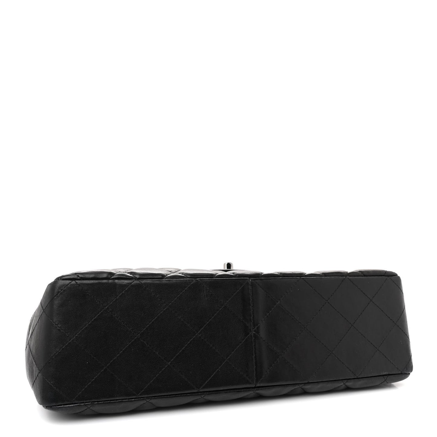 Lambskin Quilted Jumbo Single Flap Black