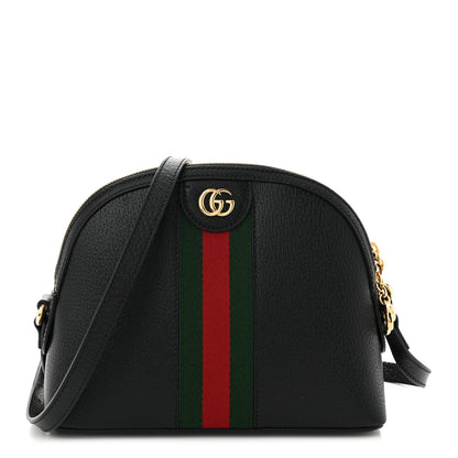 Gucci Calfskin GG Web Small Ophidia Dome Shoulder Bag Black 1 of 10