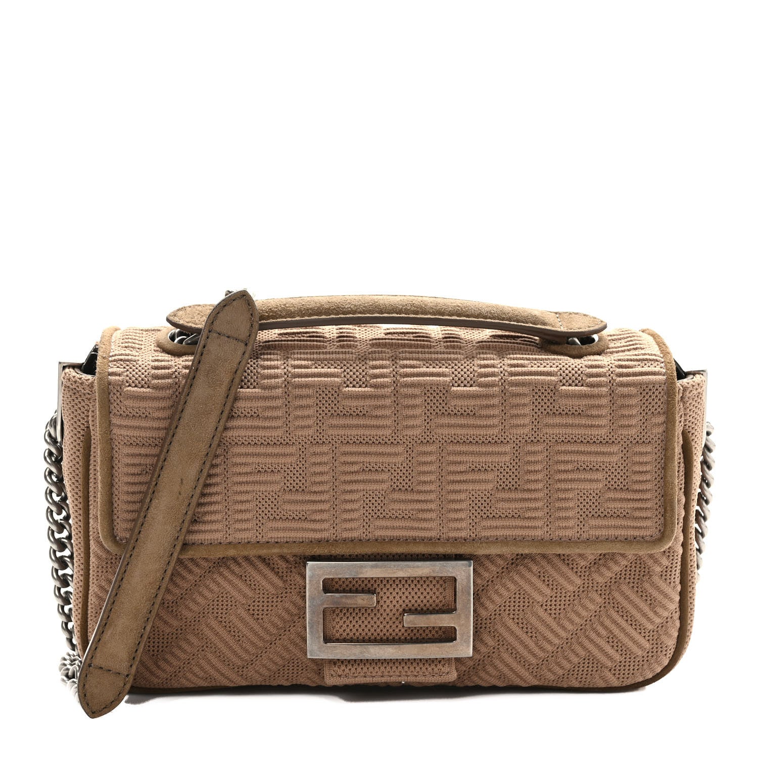 Fendi Technical Fabric FF Midi Chain Baguette Sand 1 of 8