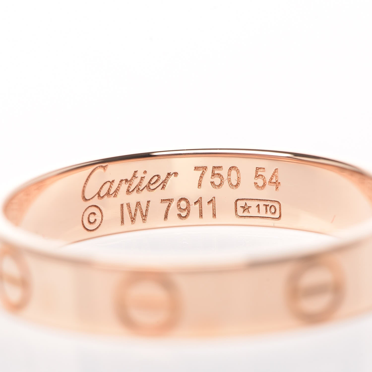Cartier 18K Pink Gold 3.5mm LOVE Wedding Band Ring 54 6.75 4 of 5