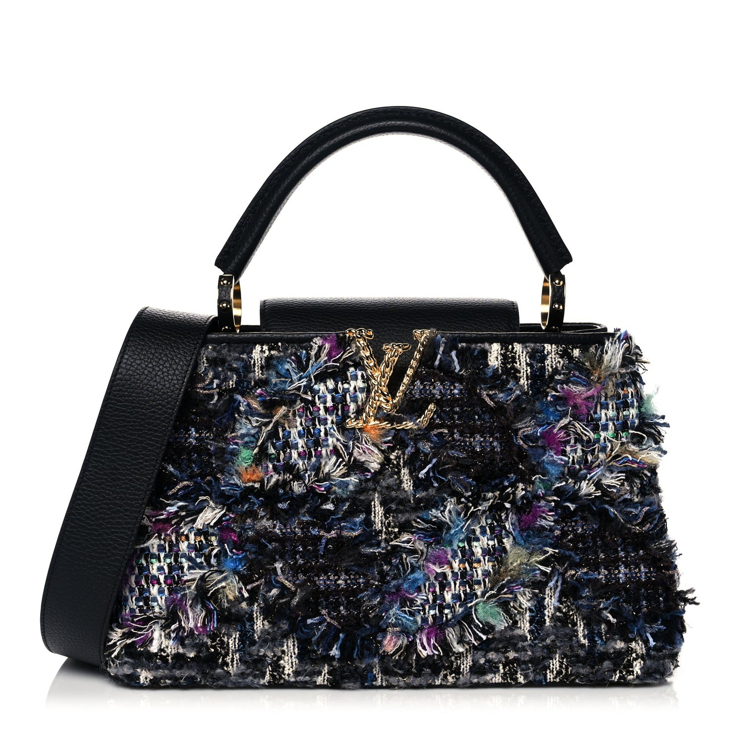 Tweed Calfskin Capucines MM Multicolor