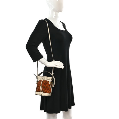 Fendi Suede Vitello King F is Fendi Micro FF Mini Mon Tresor Bucket Bag Arancio Marrone White Ice 2 of 9
