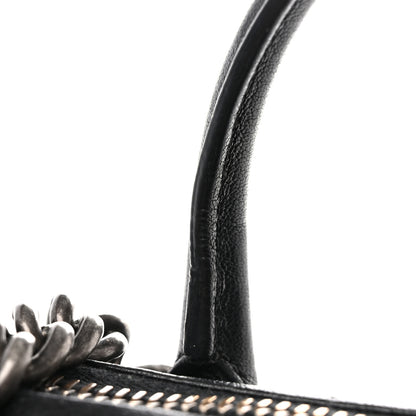 Chanel Shiny Sheepskin Quilted Small Shopping Tote Black 13 of 13