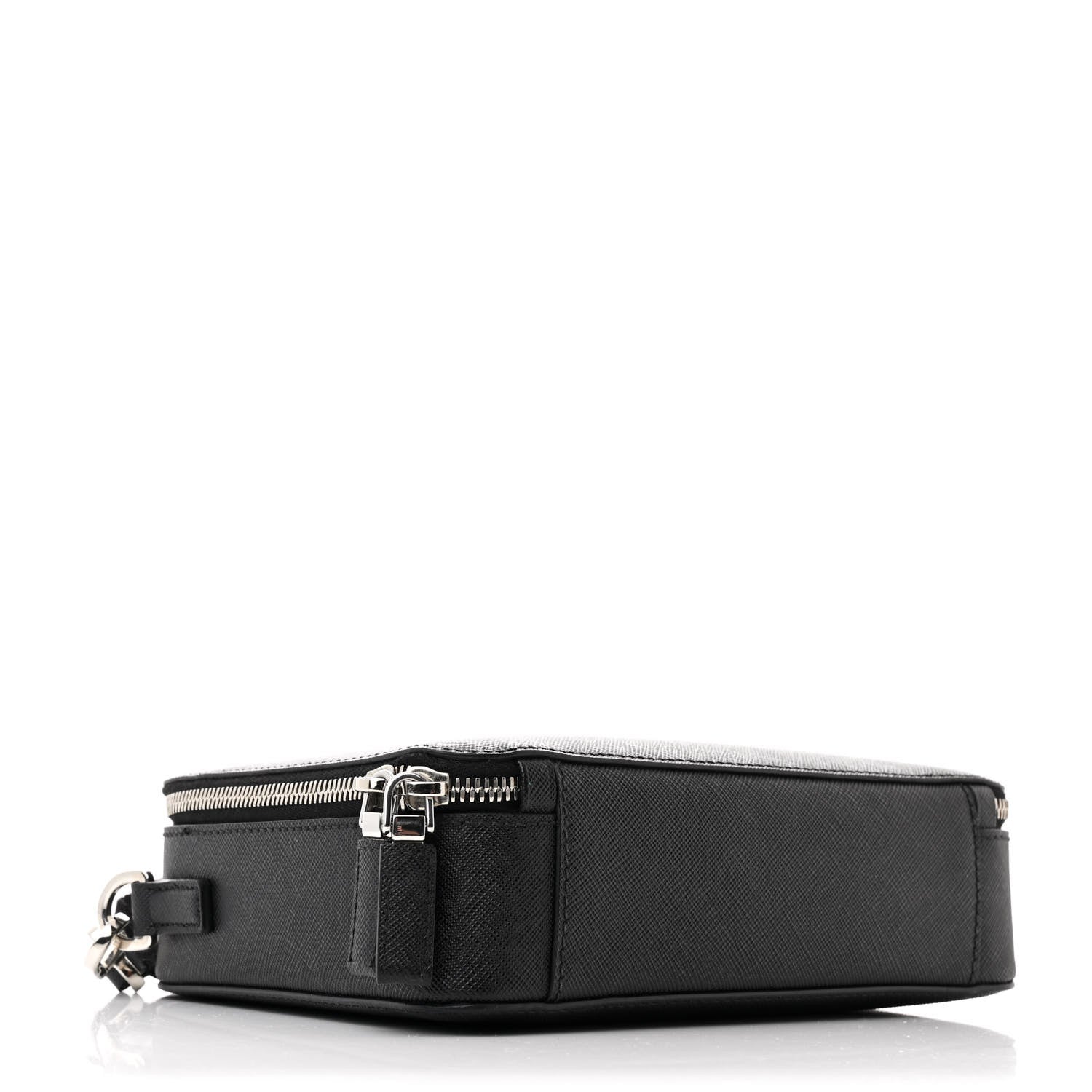 Prada Saffiano Travel Medium Brique Crossbody Bag Black 4 of 11