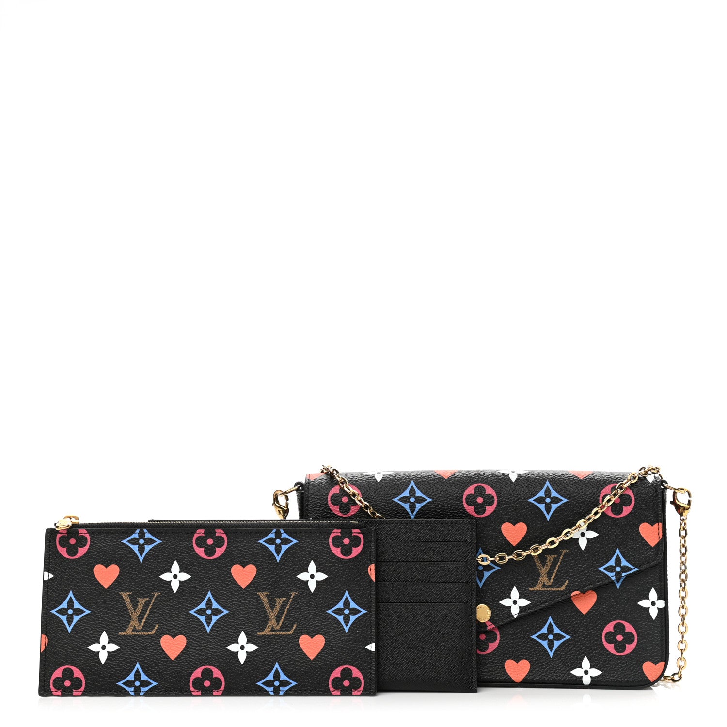 Louis Vuitton Game On Felicie Chain Wallet Black 2 of 13