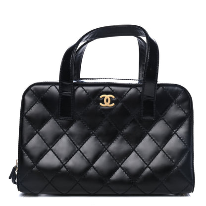 Chanel Calfskin Stitch Surpique Bowler Black 1 of 4