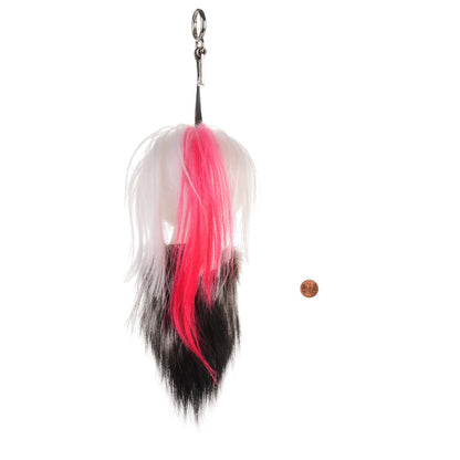 Fendi Fox Mink Goat Fur Nappa Karlito Bag Charm Black White Rosa 2 of 3