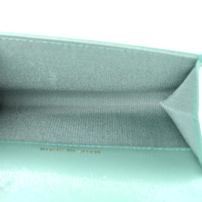 Chanel Caviar Pearl Quilted Coco Candy Flap Card Holder Turquoise 5 of 8