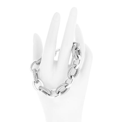 David Yurman Sterling Silver 17mm Extra Large Oval Link Bracelet 2 of 6