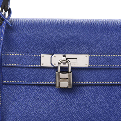 Hermes Epsom Candy Kelly Retourne 35 Bleu Electrique Mykonos 36 of 36
