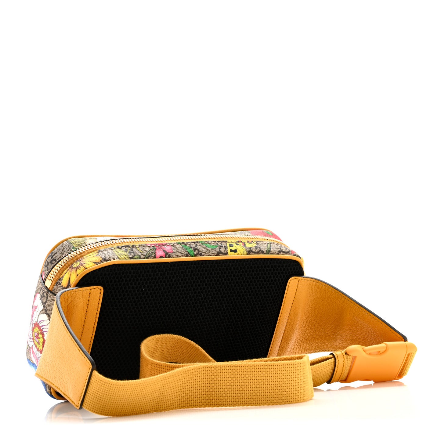GG Supreme Monogram Flora Medium Ophidia Belt Bag Beige Multicolor Crop