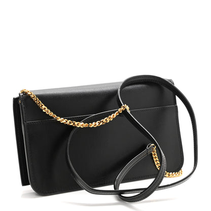 Saint Laurent Smooth Calfskin Monogram Phone Holder Crossbody Black 3 of 9