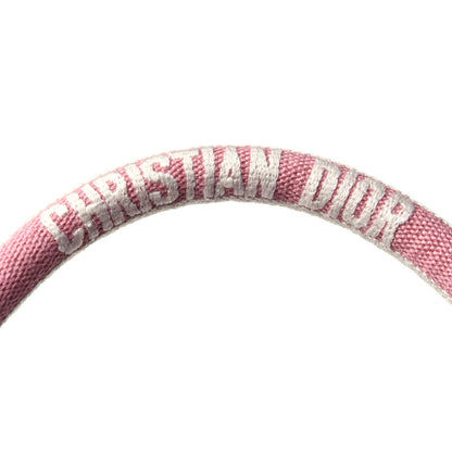 Christian Dior Canvas Embroidered Large Striped Book Tote Pink 11 of 11