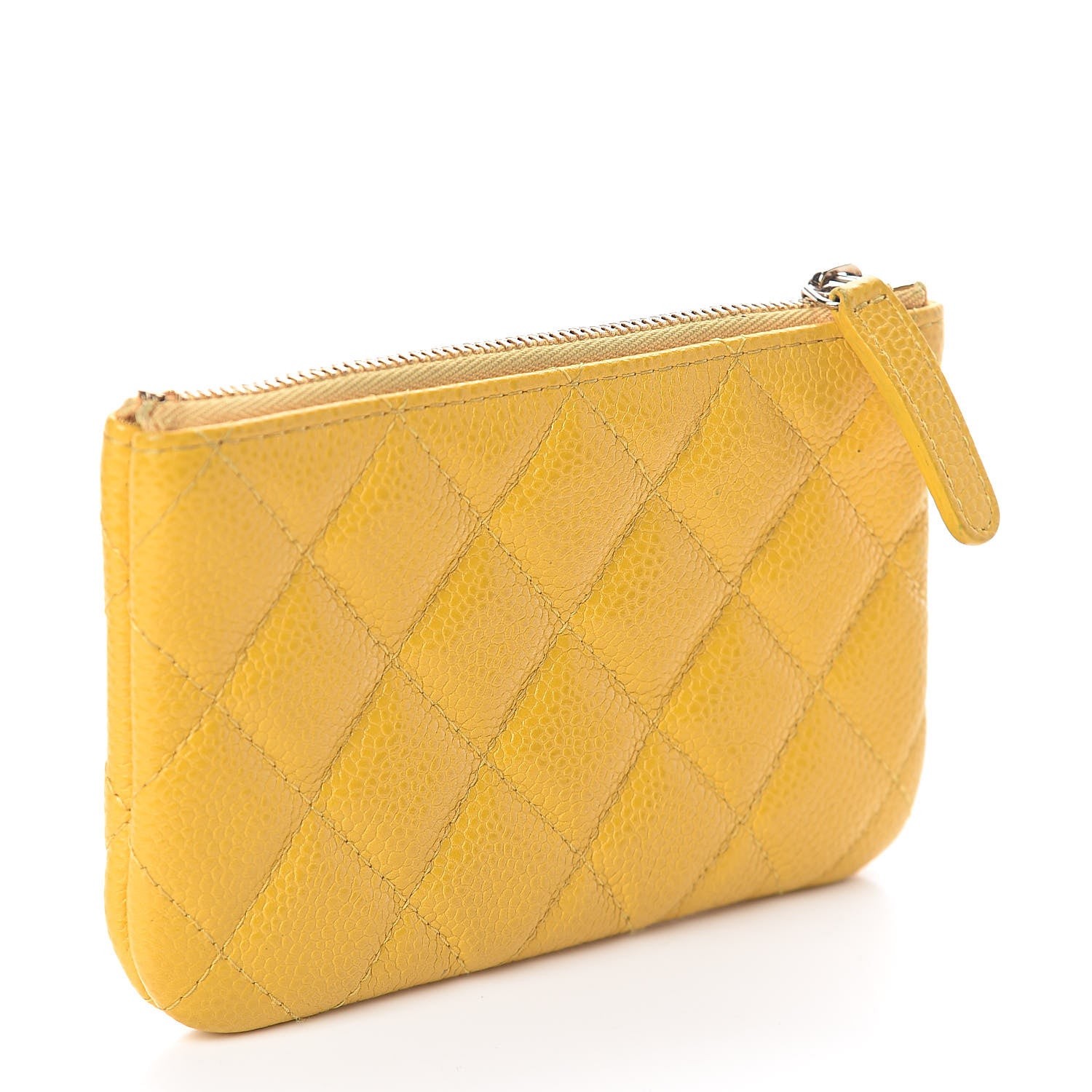 Chanel Caviar Quilted Small Cosmetic Case Yellow 3 of 8