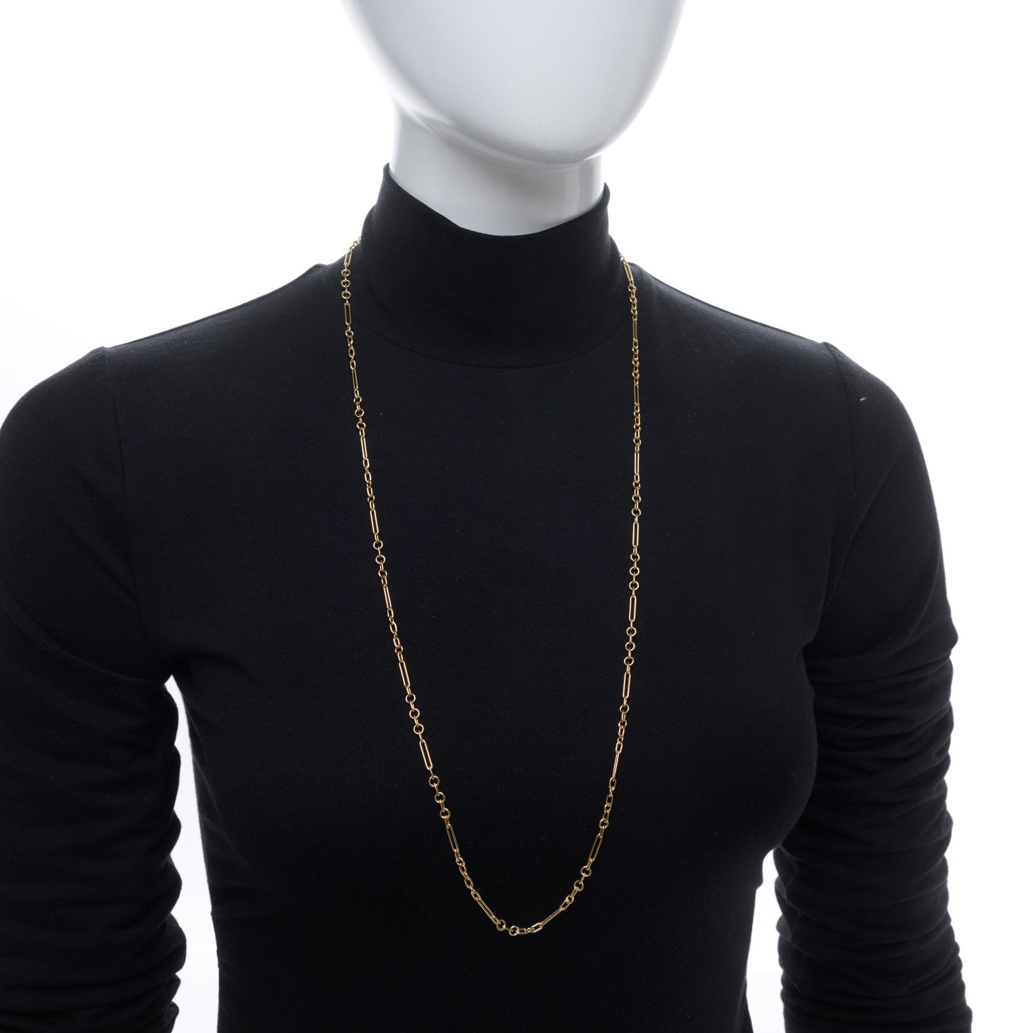 Foundrae 18K Yellow Gold Fine Mixed Clip Chain Necklace 32" 2 of 5