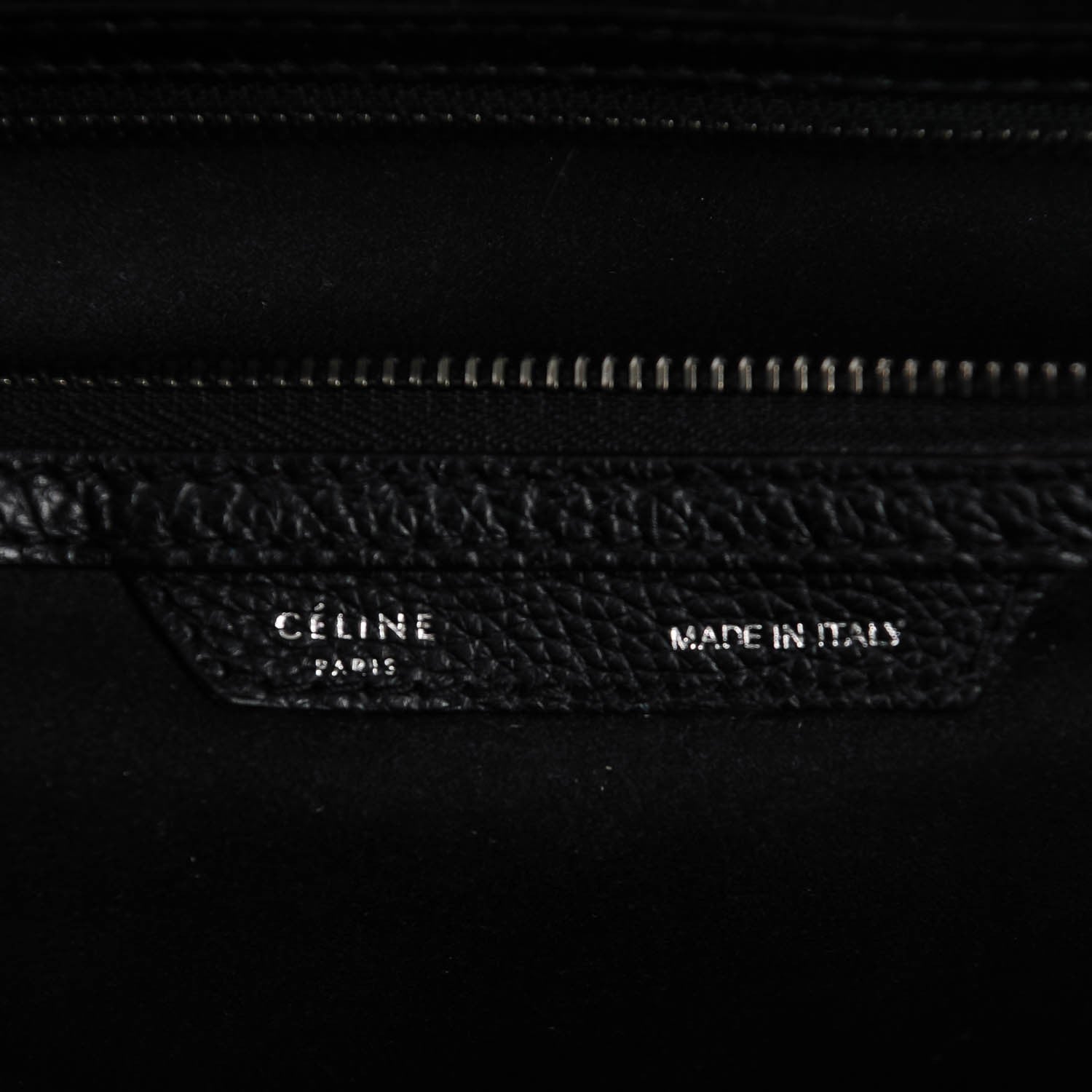Celine Drummed Calfskin Mini Luggage Black 7 of 9