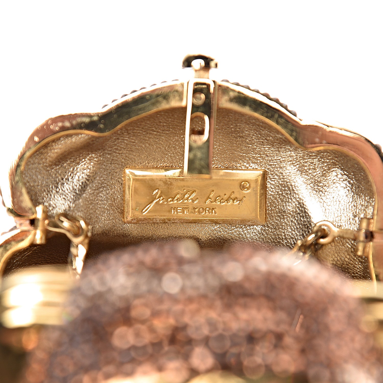 Judith Leiber Crystal See No Evil Monkey Minaudiere Clutch Bronze Gold 8 of 20