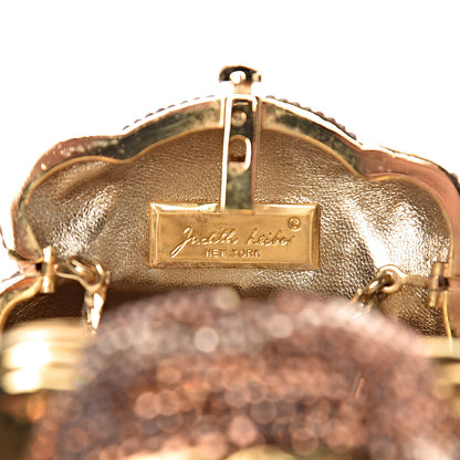 Judith Leiber Crystal See No Evil Monkey Minaudiere Clutch Bronze Gold 8 of 20