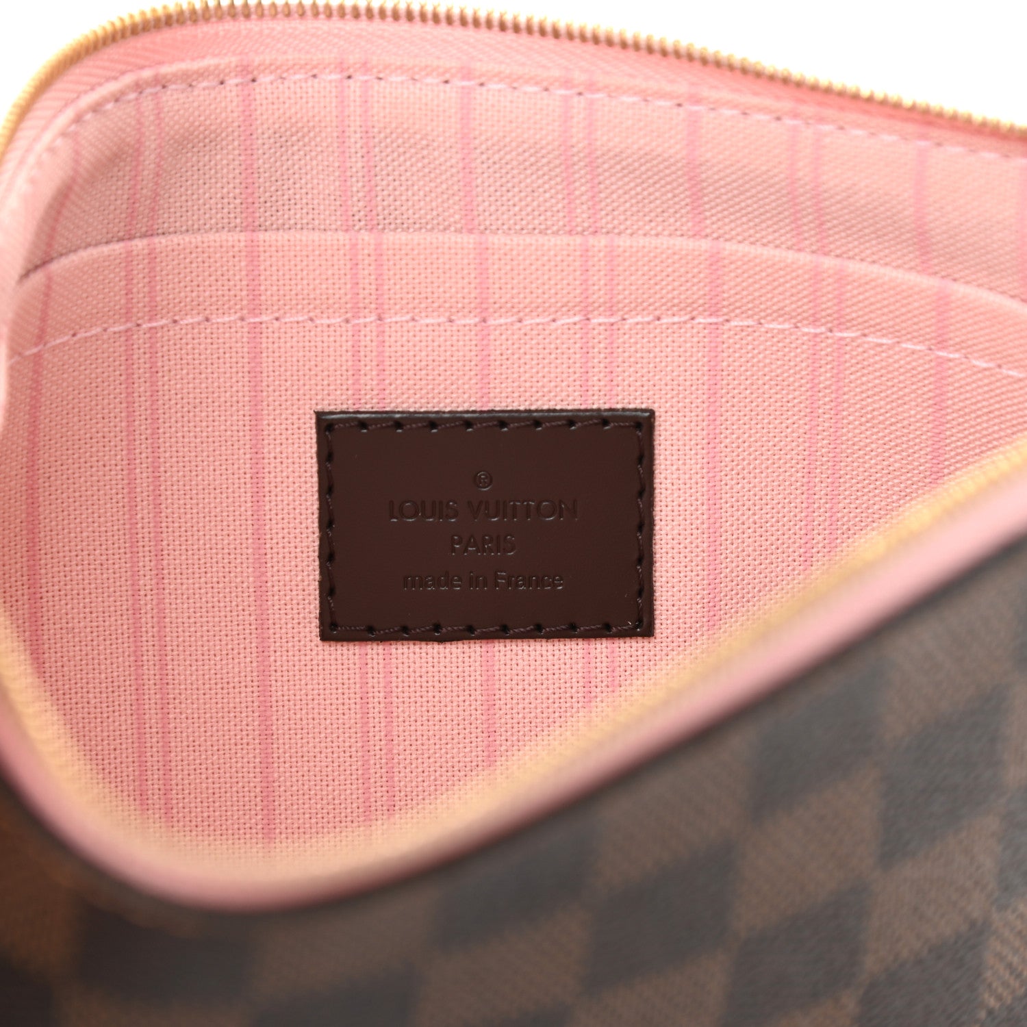 Louis Vuitton Damier Ebene Neverfull MM GM Pochette Rose Ballerine 7 of 10